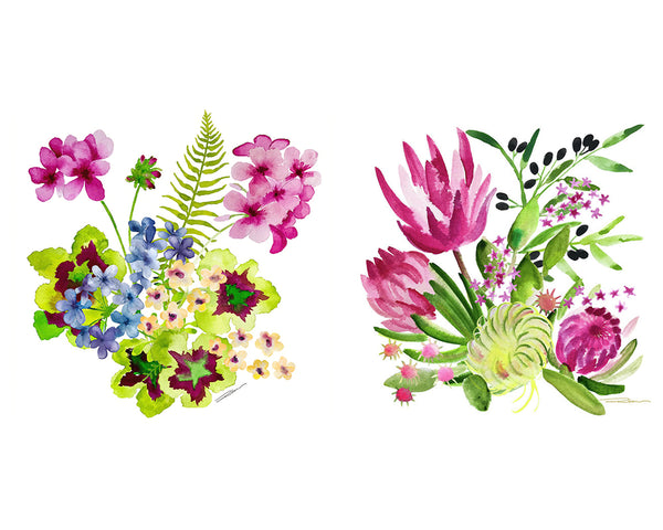 Pink Flower Gallery Wall Set