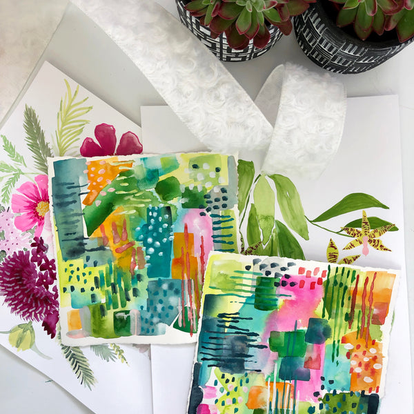 Jungle Gardens Original Art 8"X8"