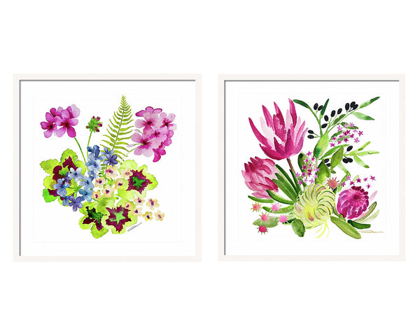 Pink Flower Gallery Wall Set