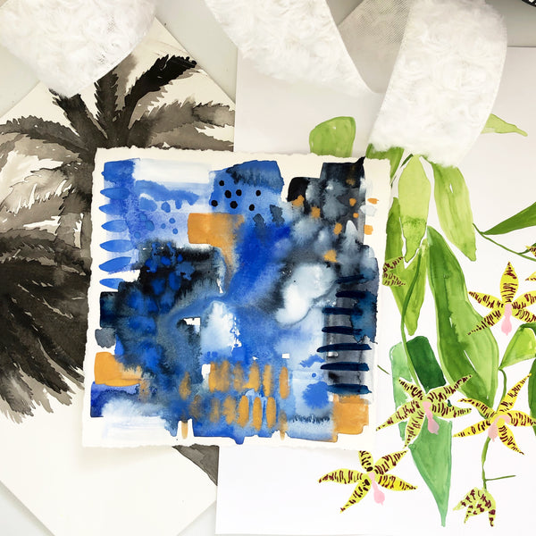 Chinoiserie Original Art 8"x8"