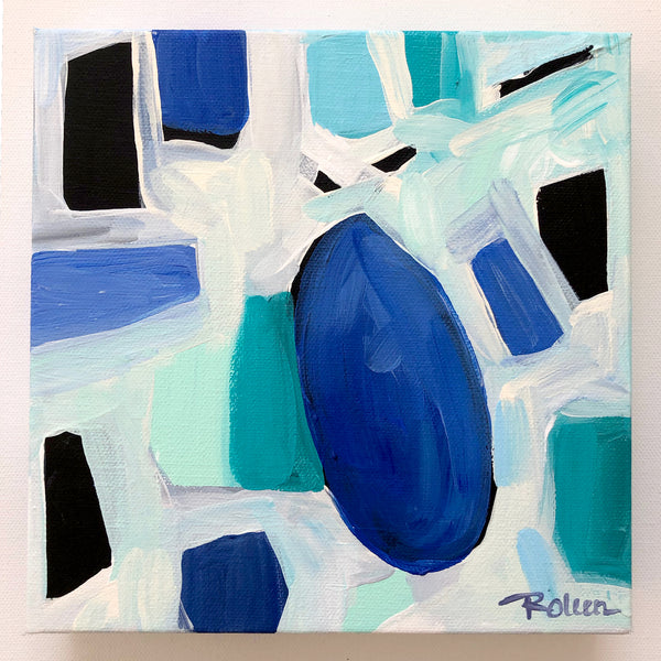 Cobalt Cabachon Terra Gem Original Art 8"x8"