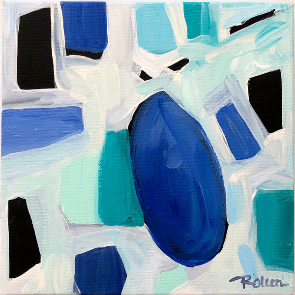 Cobalt Cabachon Terra Gem Original Art 8"x8"