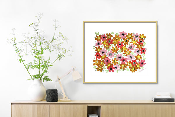 Golden Fleurs Print
