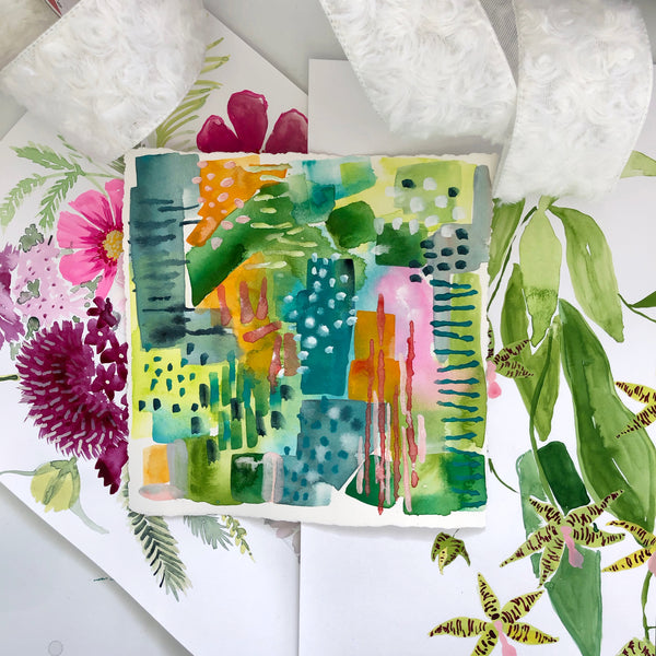 Jungle Vines Original Art 8"X8"