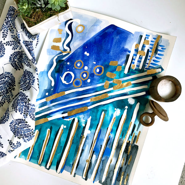 Marine Bubble Original Art 18"X24"