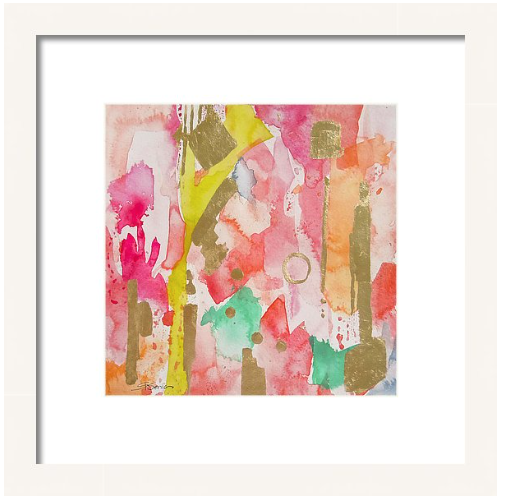 Georgia On My Mind Coral Pink Print