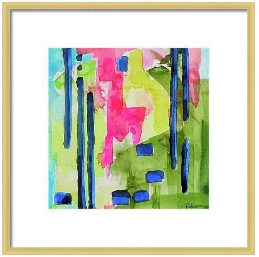 Flamingo Pond Green Print