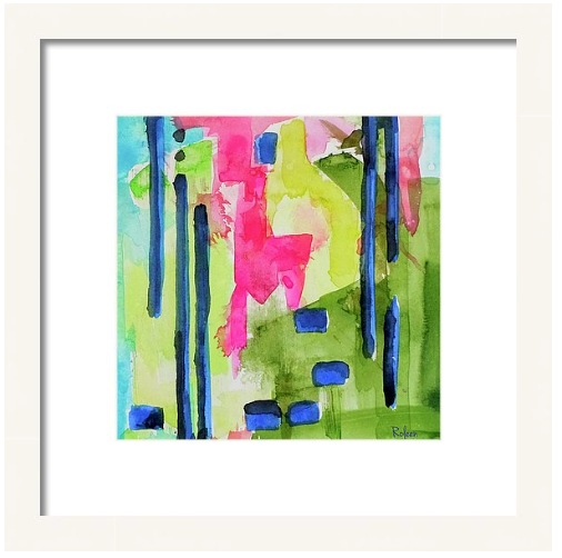 Flamingo Pond Green Print