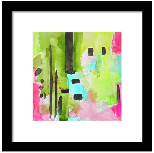 Flamingo Lake Green Print