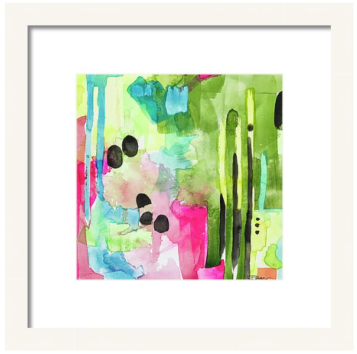 Flamingo View Green Print