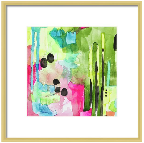 Flamingo View Green Print