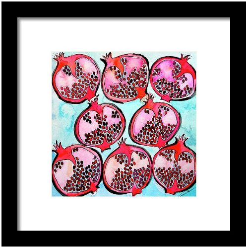 Pomegranate Bleu Vert Pomegranate Print
