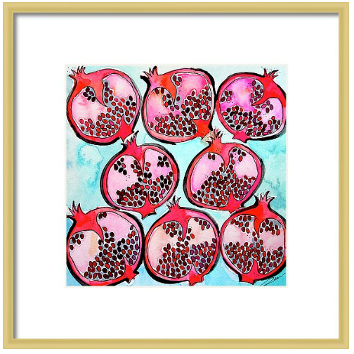 Pomegranate Bleu Vert Pomegranate Print