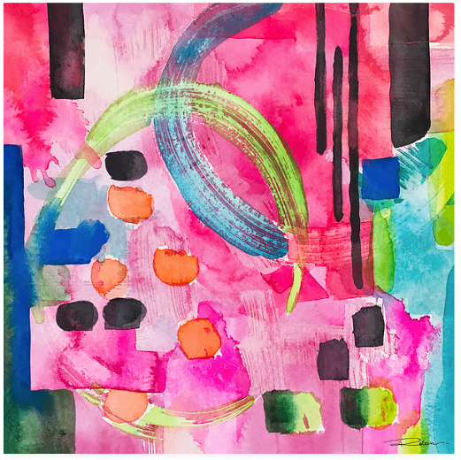 Pink Flamingo Abstract Gallery Wall Sets