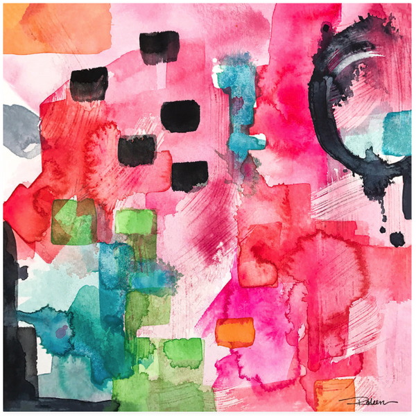 Pink Flamingo Abstract Gallery Wall Sets