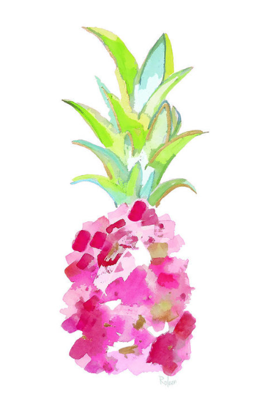Tropical Pink Pineapple Print