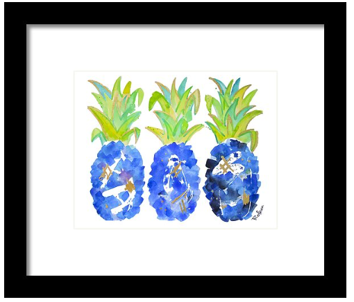 Blue Pineapple Print