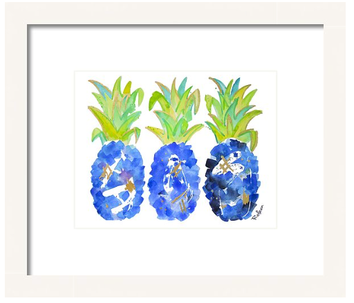 Blue Pineapple Print