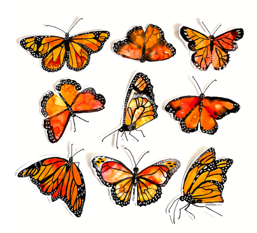 Free: Pin Flying Butterfly Clipart - Monarch Butterfly Drawing
