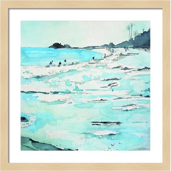La Jolla Watercolor Beach Print