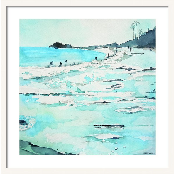La Jolla Watercolor Beach Print