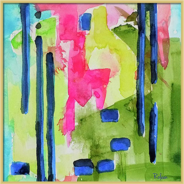 Flamingo Pond Green Print