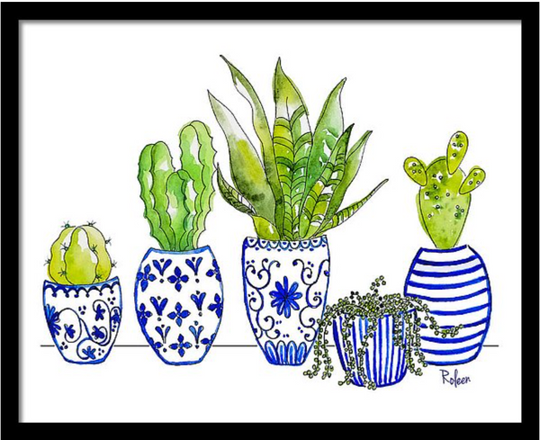 Chinoiserie Collected Cactus Print
