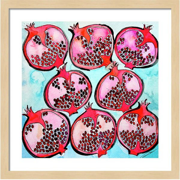 Pomegranate Bleu Vert Pomegranate Print