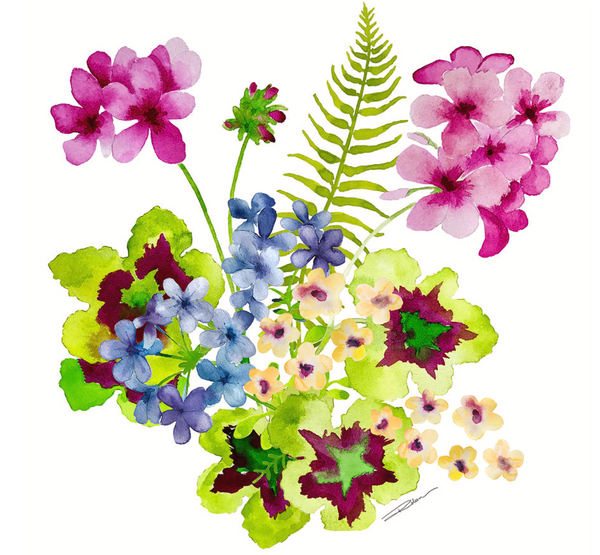 Pink Flower Gallery Wall Set