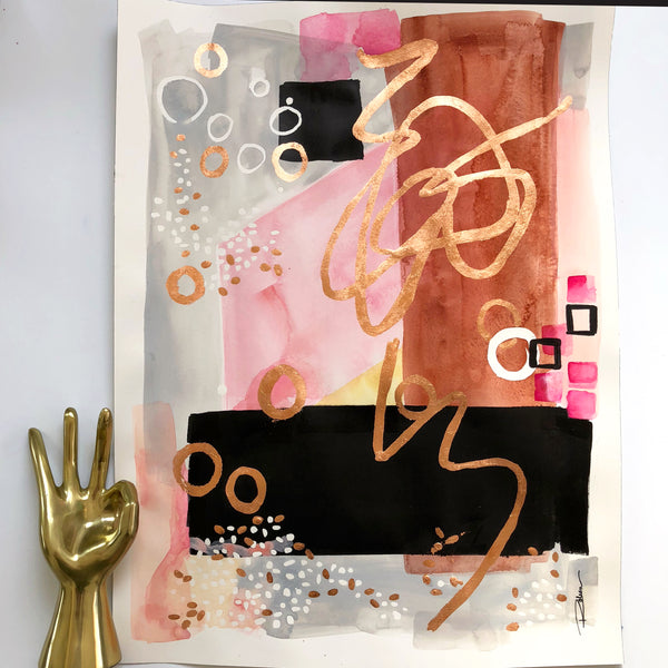 Smokey Rose Quartz Original Art 18"x24"