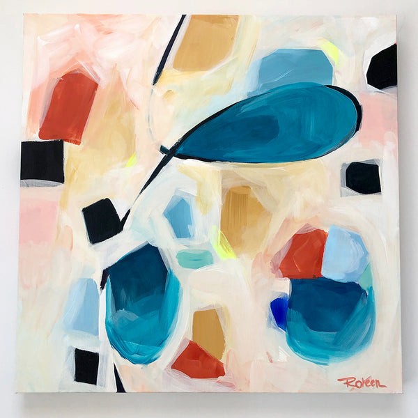 Turquoise Terra Gem Original Art 24"x24"