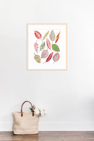Blush Leaf Toss Print