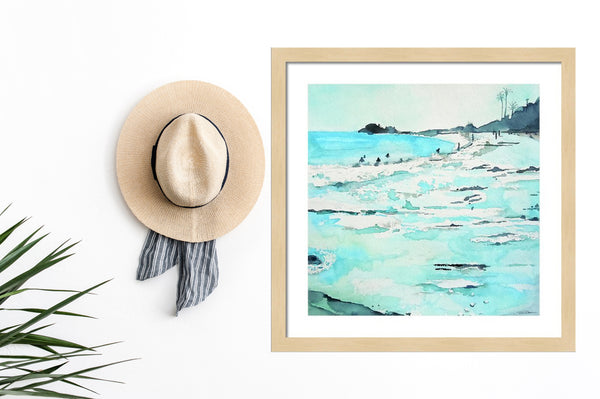 La Jolla Watercolor Beach Print