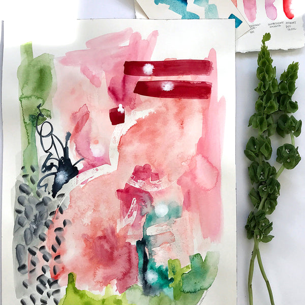 Pink Rosé Original Art 18"X24"