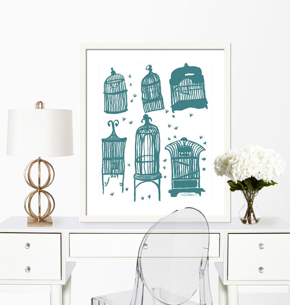 Parisian Birdcages Print