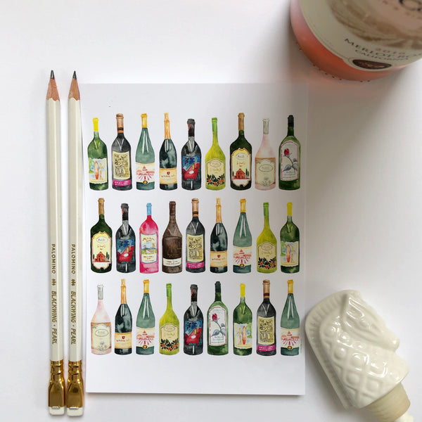 Cheers! Wine Bottle Postcards