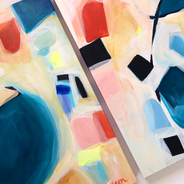 Turquoise Terra Gem Original Art 24"x24"