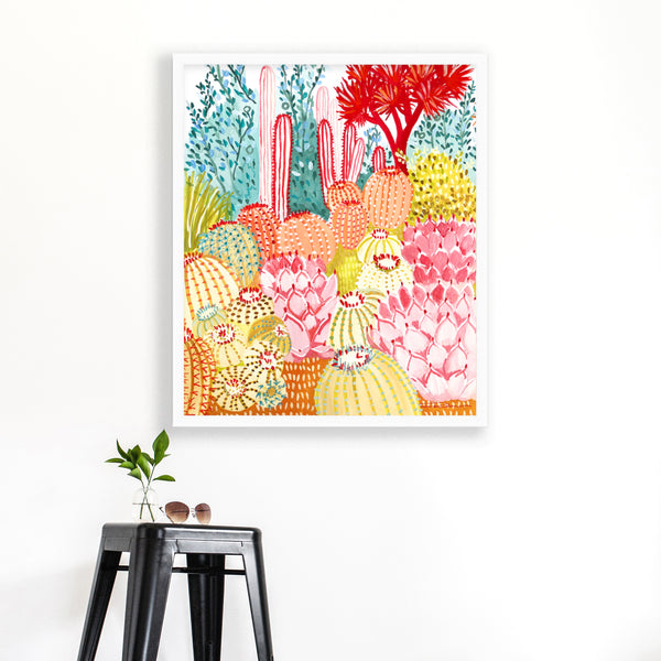 Sorbet Cactus Garden Print