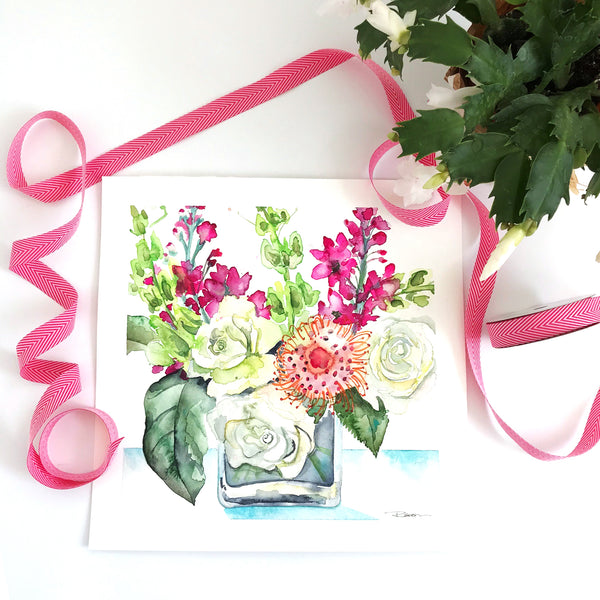 Studio Flowers Original Art 12"x12"