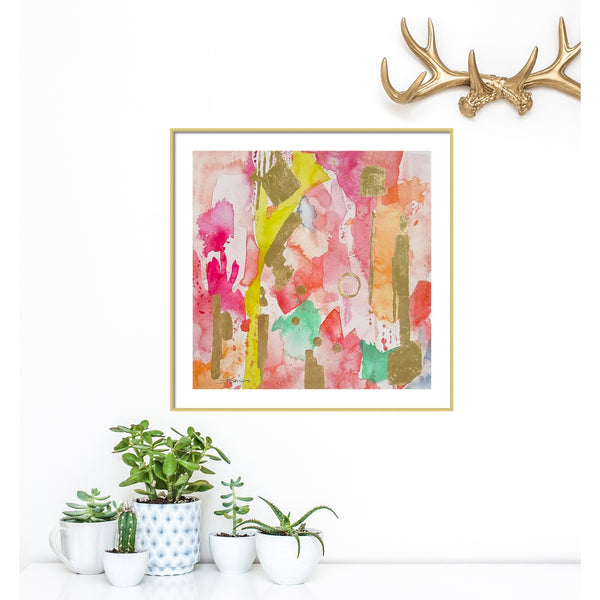 Georgia On My Mind Coral Pink Print