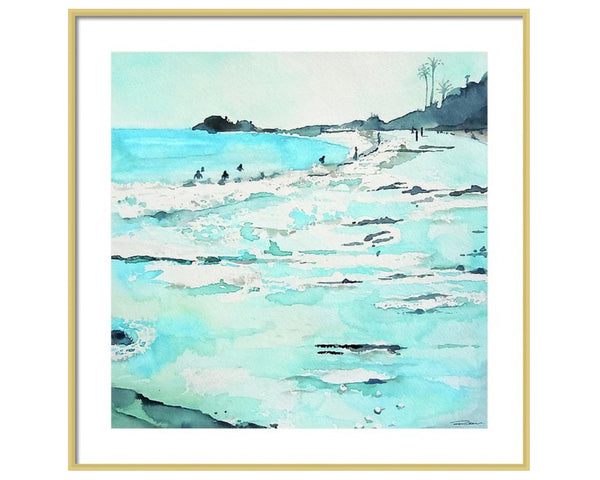 La Jolla Watercolor Beach Print