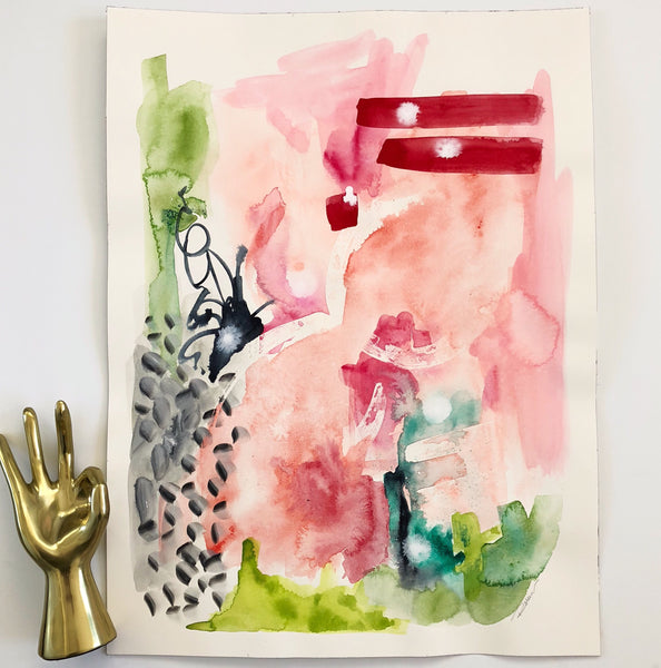 Pink Rosé Original Art 18"X24"