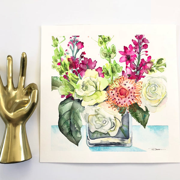 Studio Flowers Original Art 12"x12"