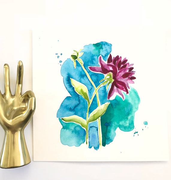 Dahlia Delight Original Art 12"x12"