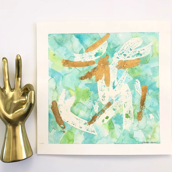 Minted Abstract Original Art 12"X12"