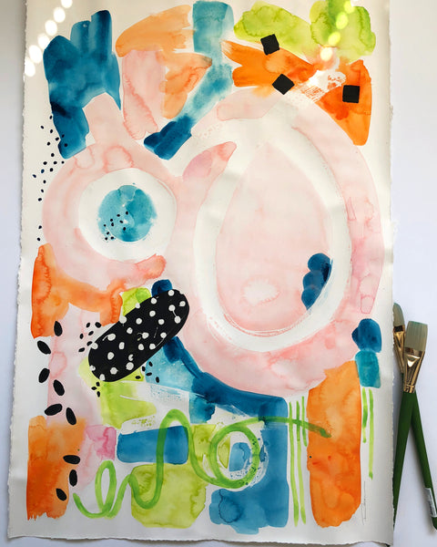 Confetti Celebration Original Art 26"x36"