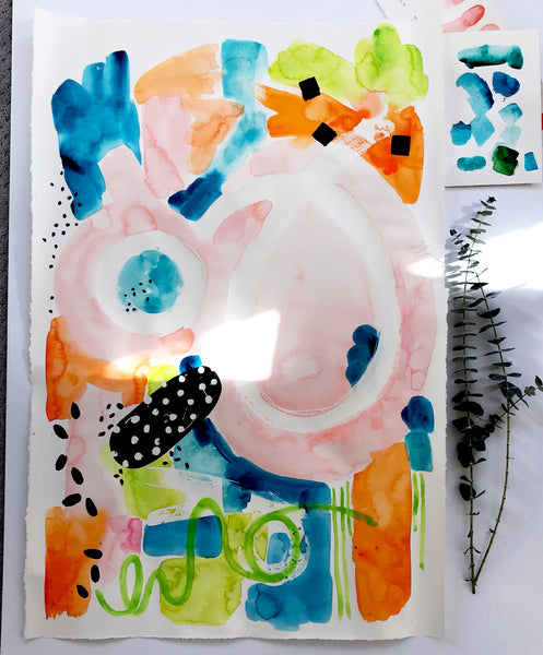 Confetti Celebration Original Art 26"x36"