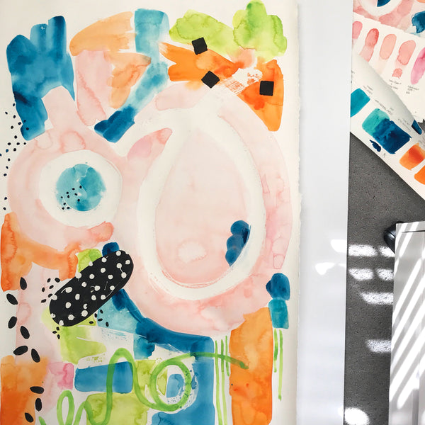 Confetti Celebration Original Art 26"x36"