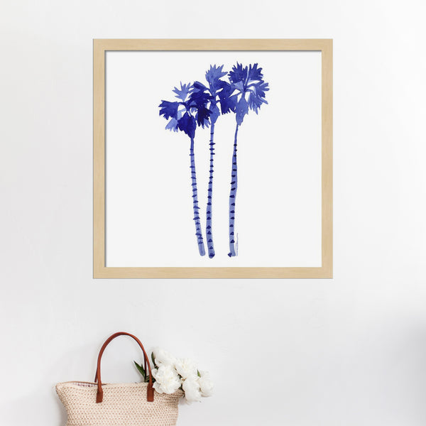 Blue Breezes Palm Trees Print