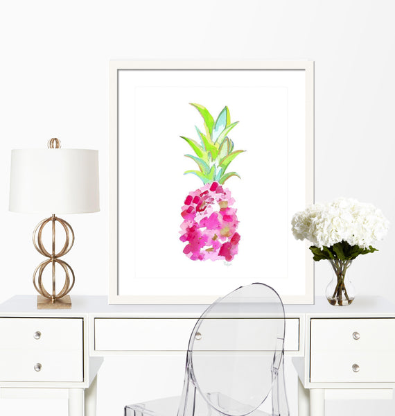 Tropical Pink Pineapple Print
